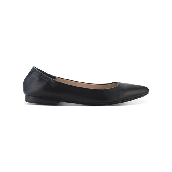 SUN STONE Shoes - SUN STONE Womens Black Ruching At Back Heel Jilly Slip On Leather Flats 9 M